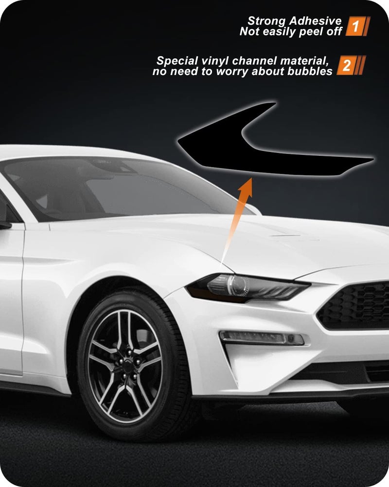 NDRUSH Headlight Side Marker Tint Vinyl Head Light Tint Film Precut Overlay Wrap Cover Compatible with 2018-2021 Ford Mustang - Image 3